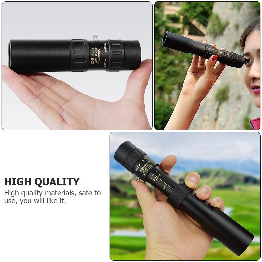 High Resolution Monocular Telescope Outdoor Single Tube Black Zinc Iron Alloy