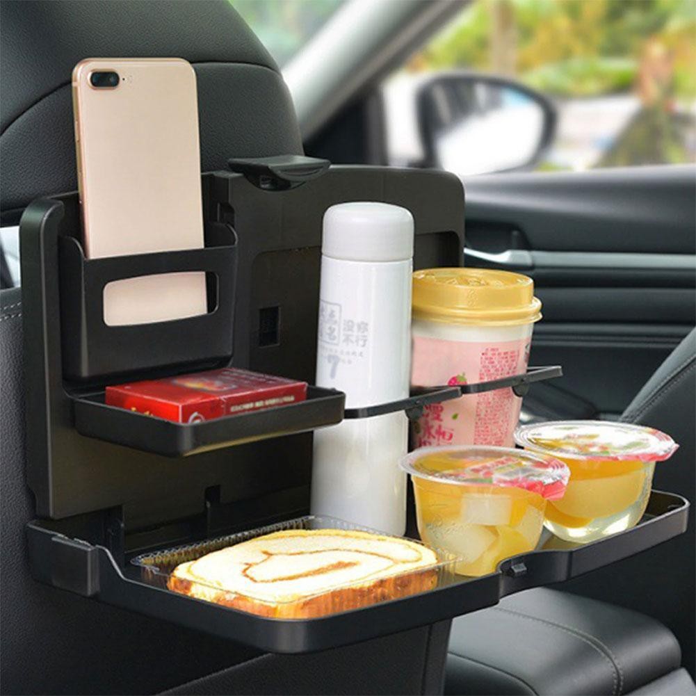 Cup Holder Phone Mount Headrest Tidy Car Back Seat*Organizer-Foldable Table Tray