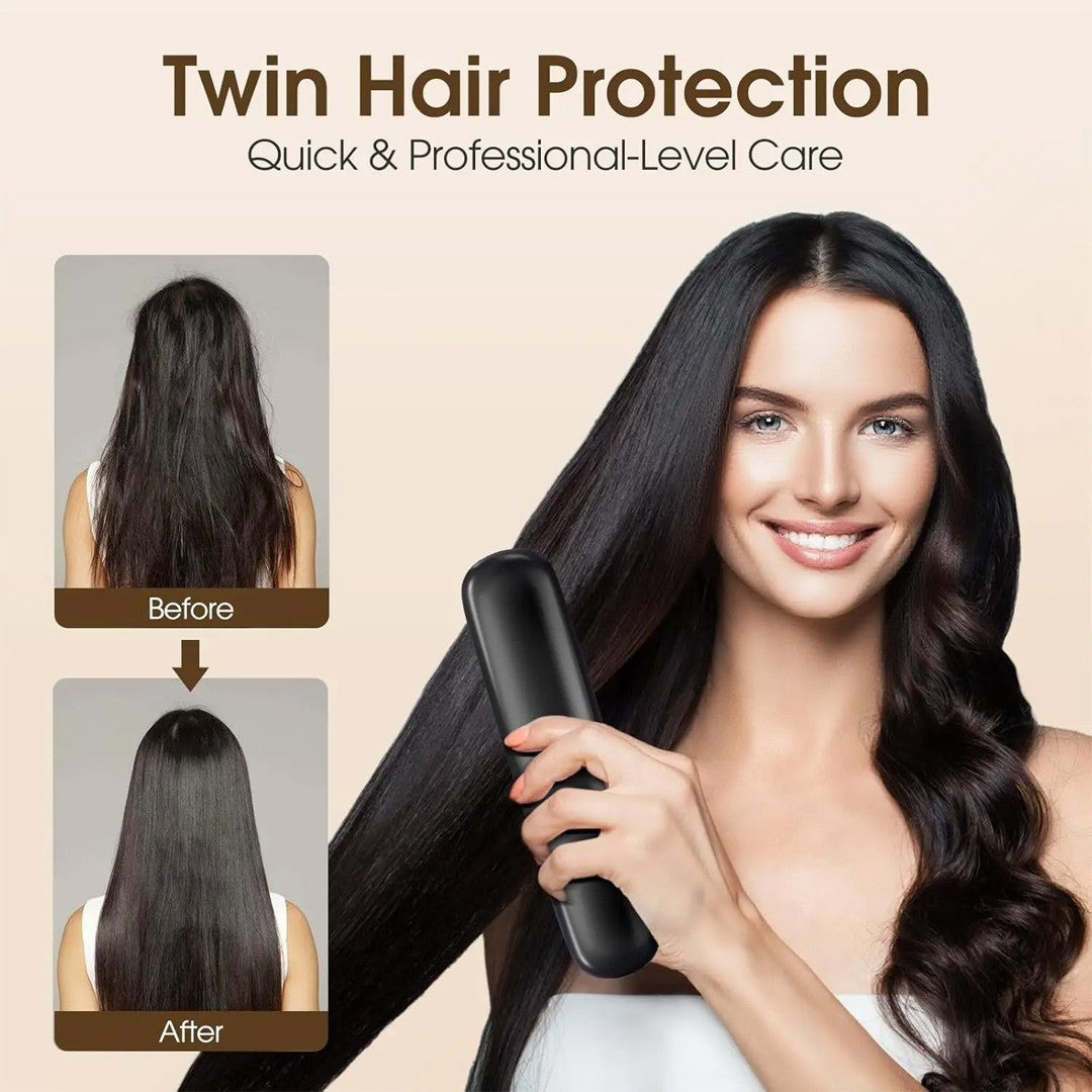 Portable Hair Straightener Brush Antiscald Hair Cordless Hair Straightener Brush