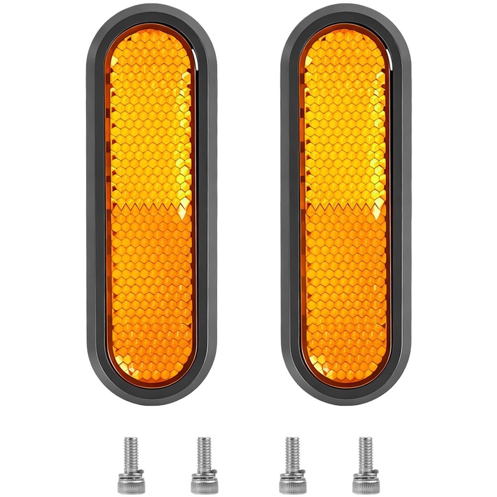 Orange Rear Wheel Side Reflector Cover for For XIAOMI 5 E Scooter ABS Pair