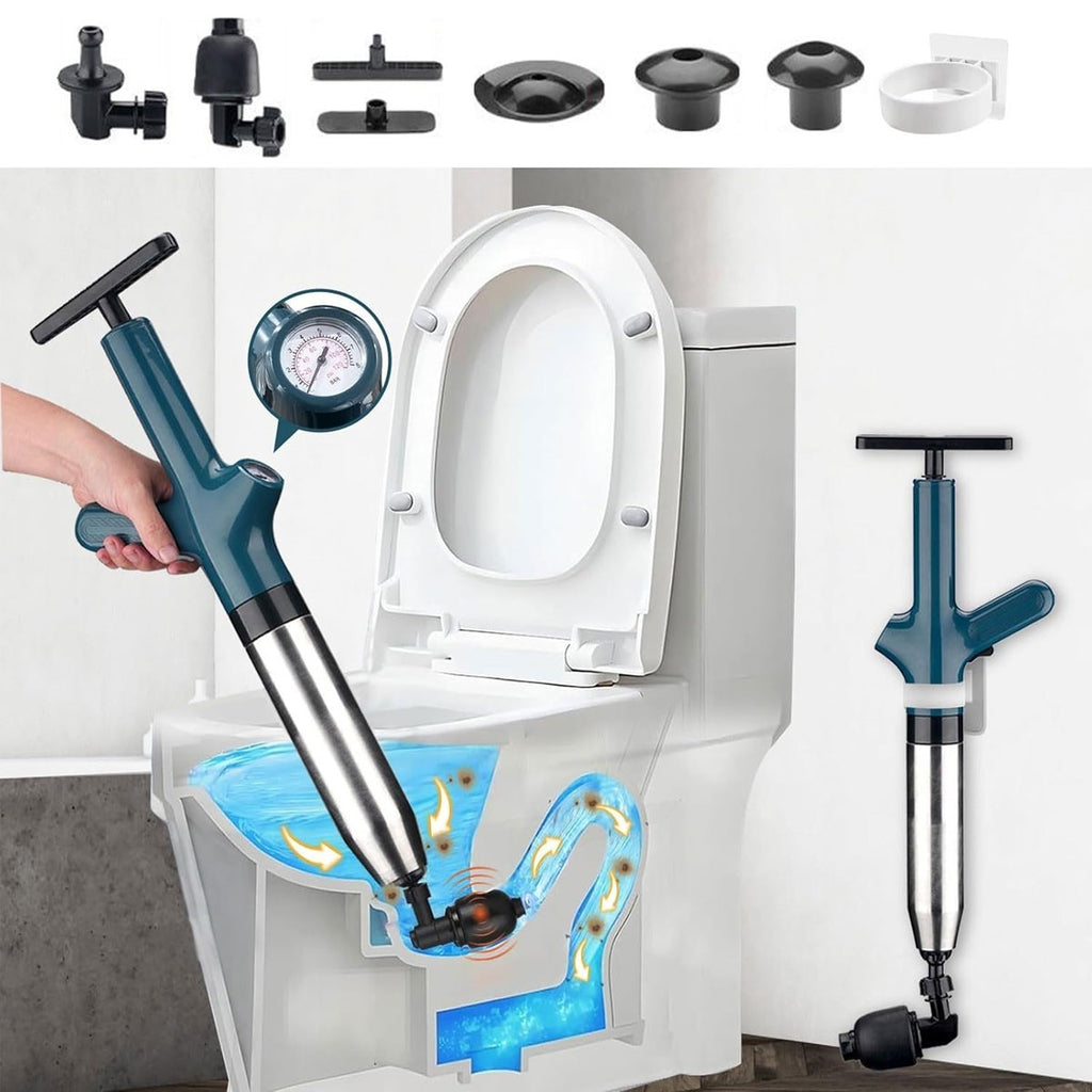 Stainless Steel Toilet Plunger Kit Drain Buster Drain Unblocker For Sink/Toilet