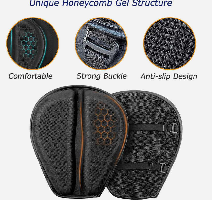 Motorcycle Gel Seat Pad Breathable Comfortable Motorbike Seat Pad for Long Rides