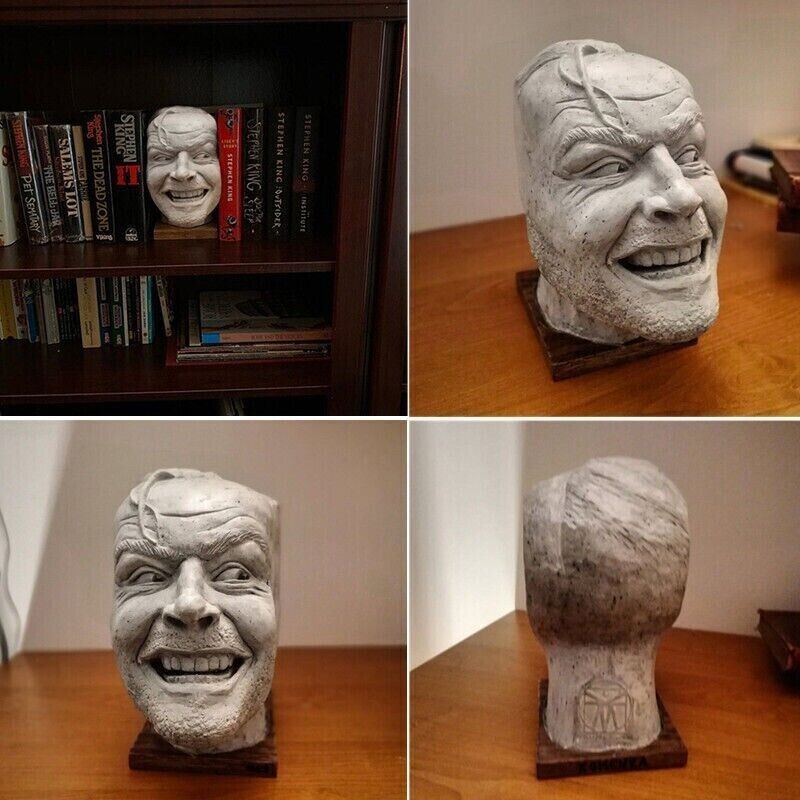 Here's Johnny Sculpture of The Shining Resin Desktop  Bookend Library Ornament