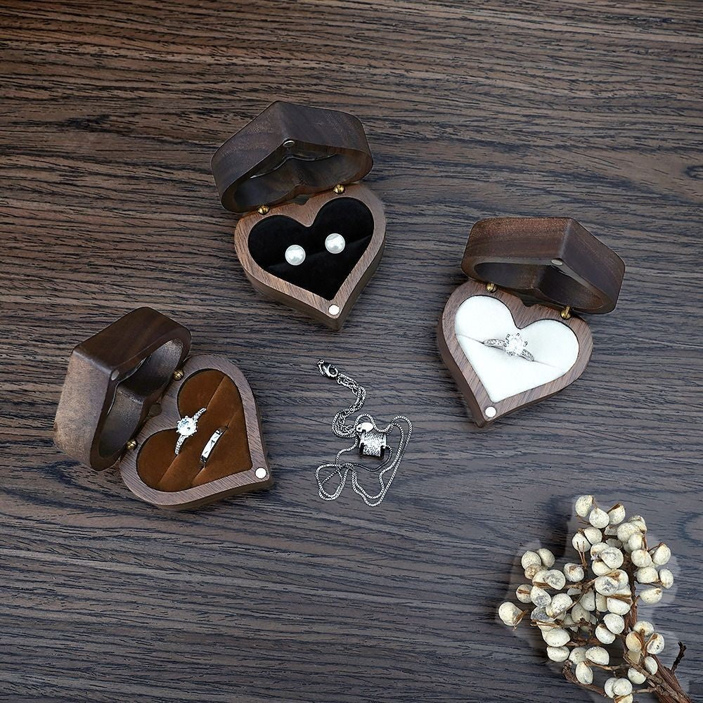 Shape Gifts Case Wooden Display Box Storage Holder Ring Storage Box Jewelry Box