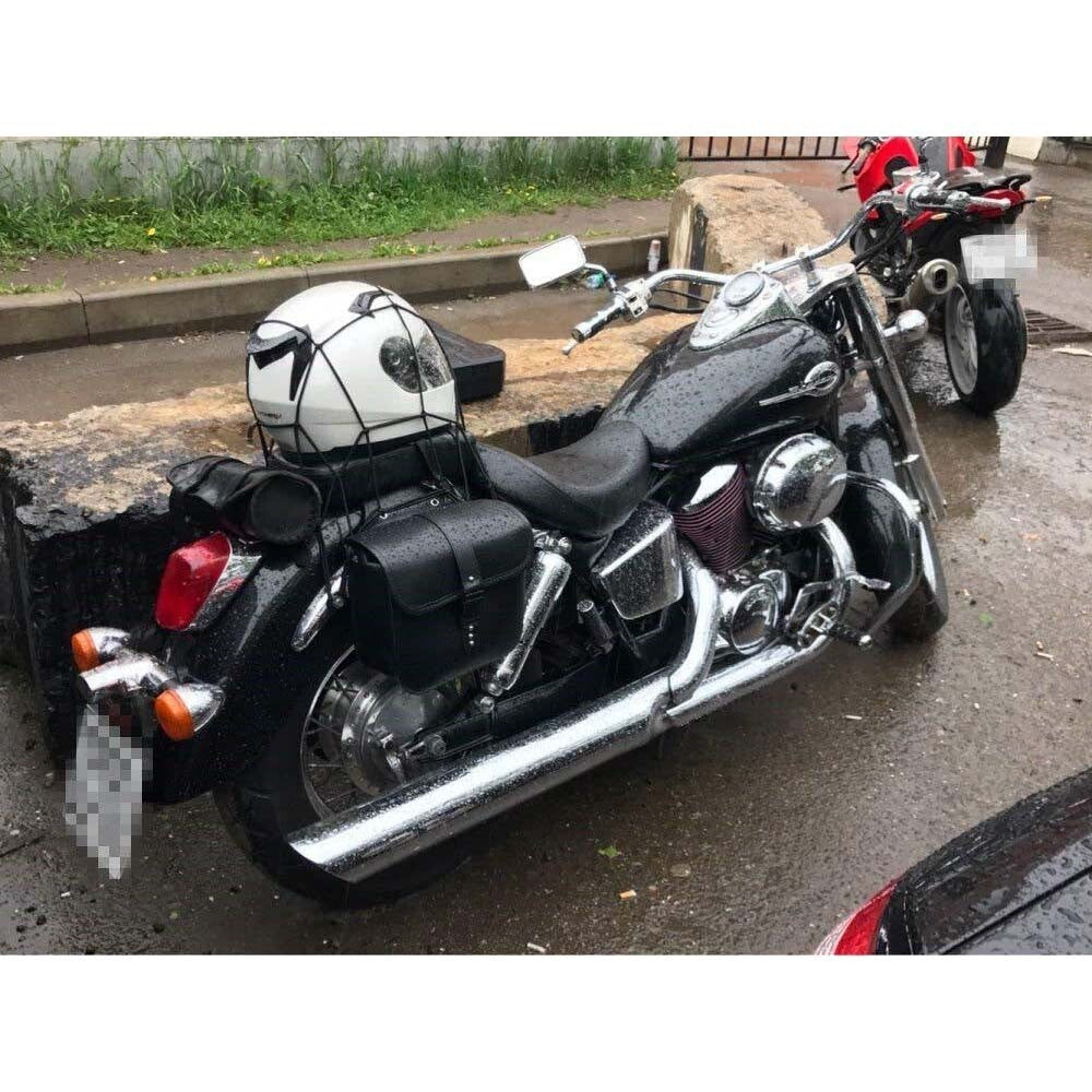 2x Motorbike Saddle Bags Luggage Pouch PU Leather Motorcycle Panniers Universal