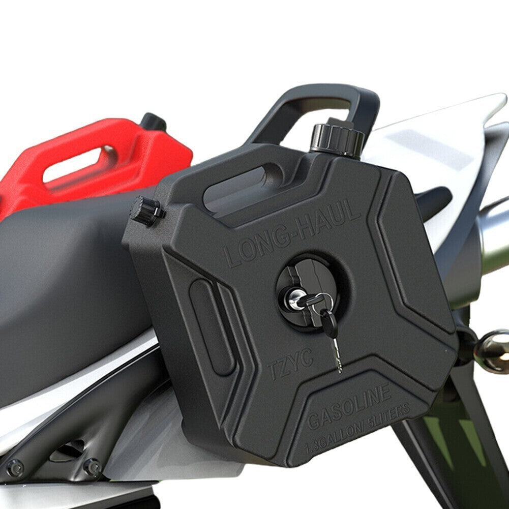 Black 5L Gas Fuel Tank Motorcycle Gas Can Gas Spare Container