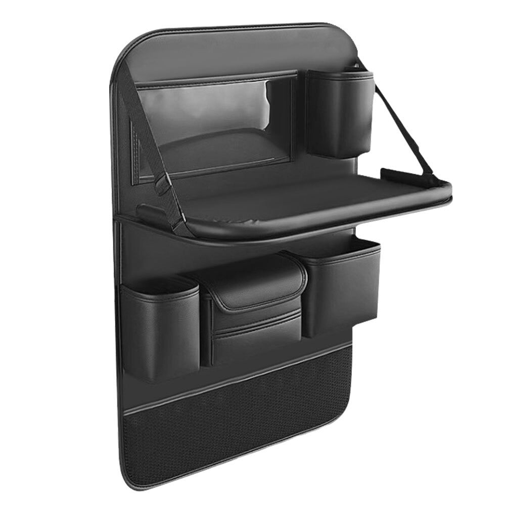 New Car Seat Organisers with Foldable Tray PU Leather Multi-Pocket Car Accessori