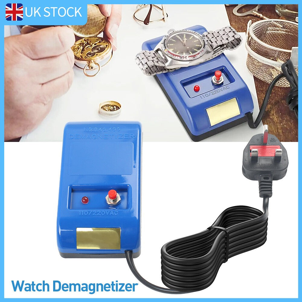 Blue Watch Demagnetizer 120x65mm 110/220V Watch Jewelry Demagnetization UK