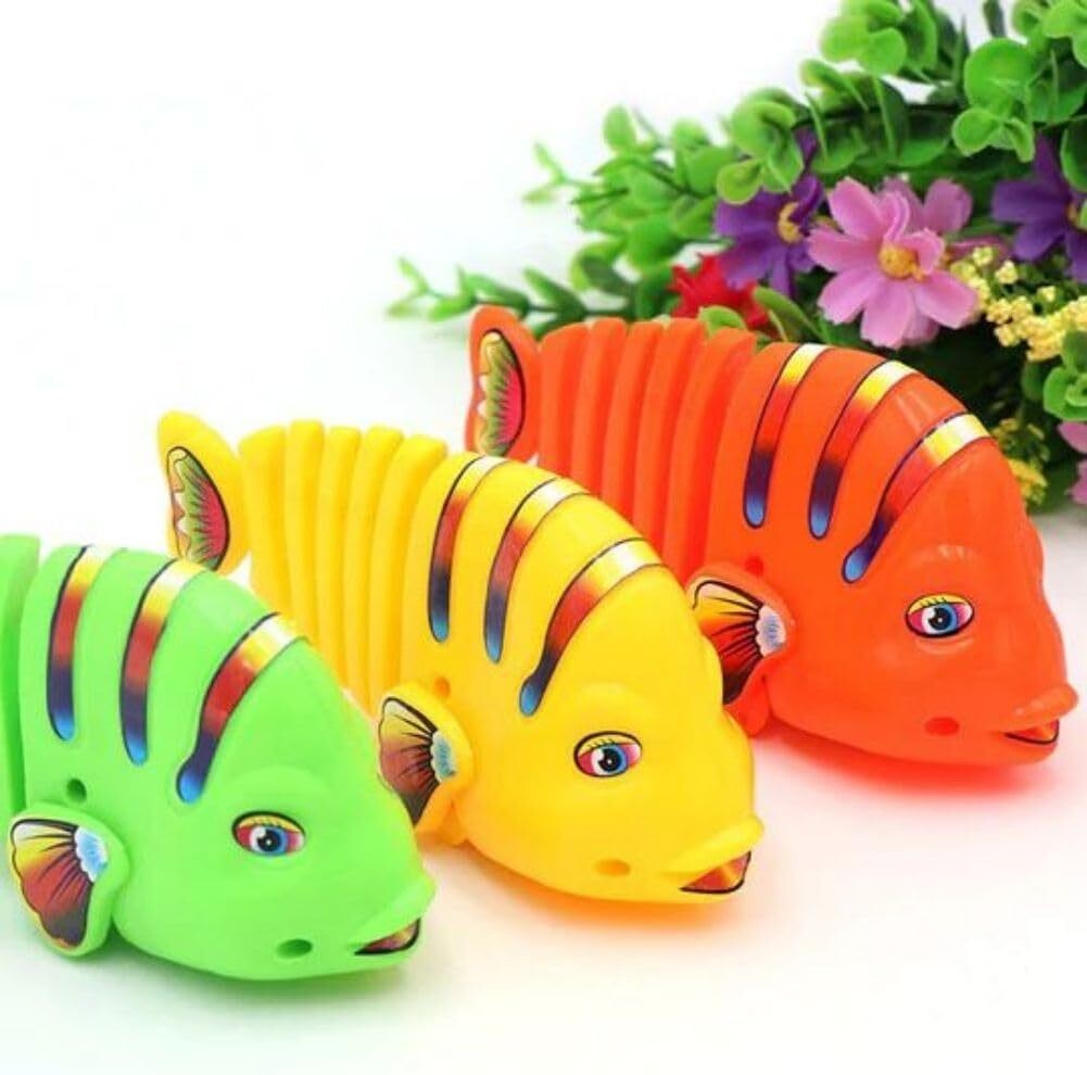 3 pcs Clockwork Swinging Cartoon Fish Toys, Fish Swimming Bathtub Toys