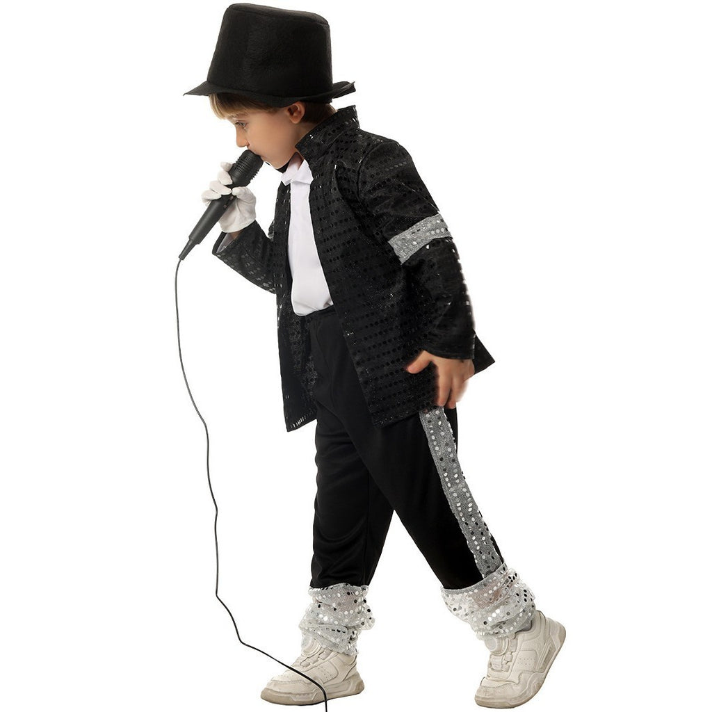 Kids Michael Jackson Costume Superstar Pop Star 1980s Dancer Boys Child 80s
