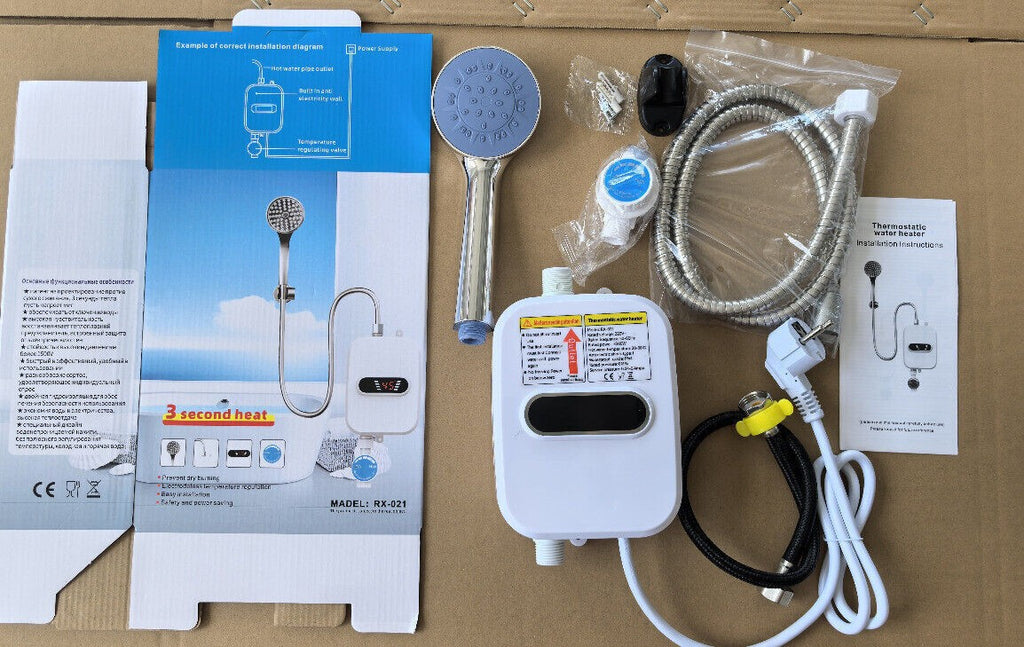 3500W Instant Electric Tankless Water Heater Under Sink Tap Boiler for Bathroom