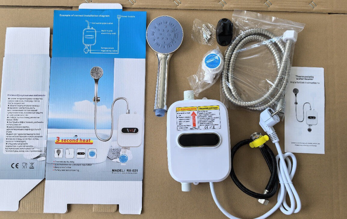 3500W Instant Electric Tankless Water Heater Under Sink Tap Boiler for Bathroom