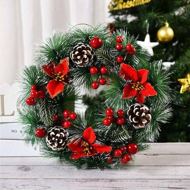 Wall Hanging Christmas Wreath Xmas Party Door Home Tree Garland Ornament Decor~