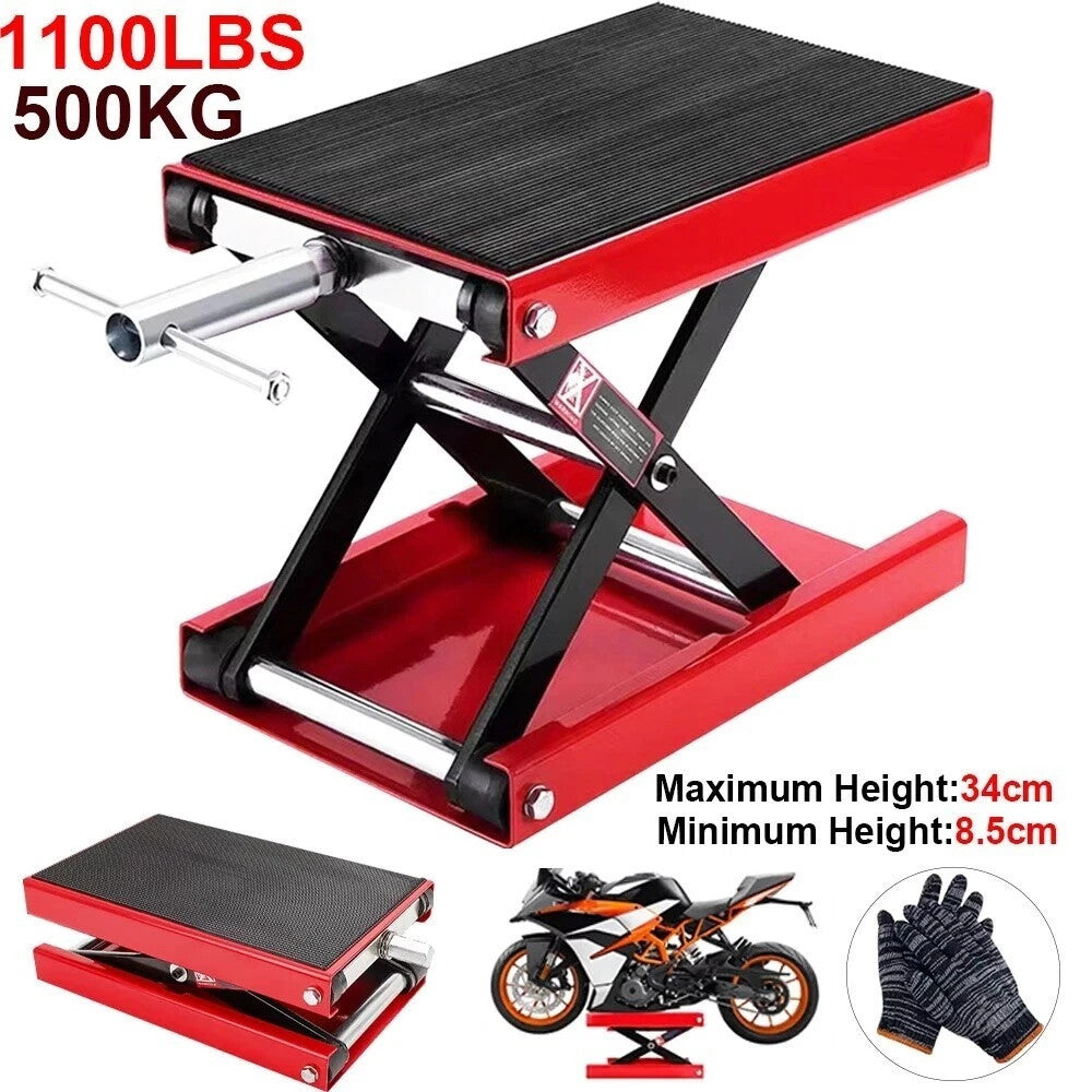 Motorcycle Workshop Scissor Jack – 500KG Duty Lift Bench Stand Motorbike Paddock
