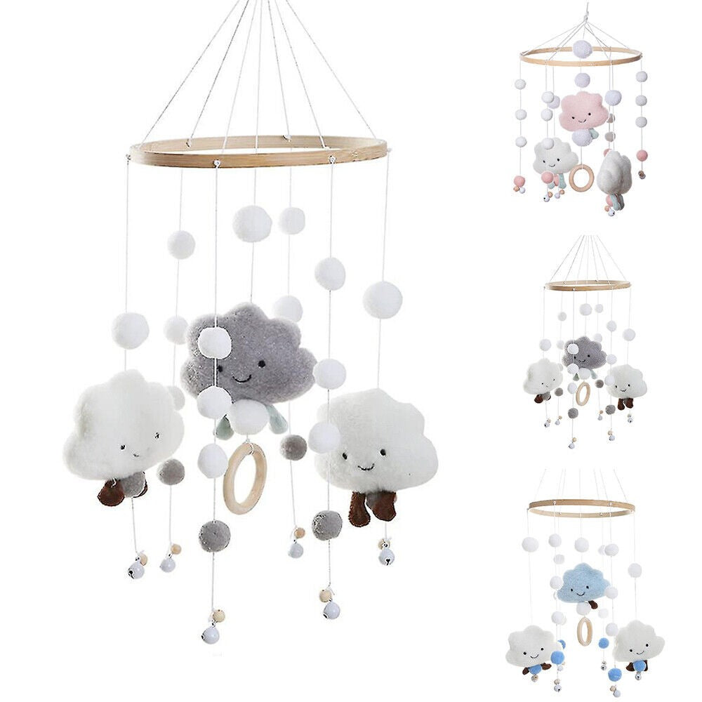 Baby Bed Plush Chime Cloud Wind Baby Crib Toy  Hanging Wind Chime Bell Decor