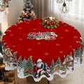 Christmas Large Vintage Festive Santa & Tree Tablecloth 152cm/60inch (33)