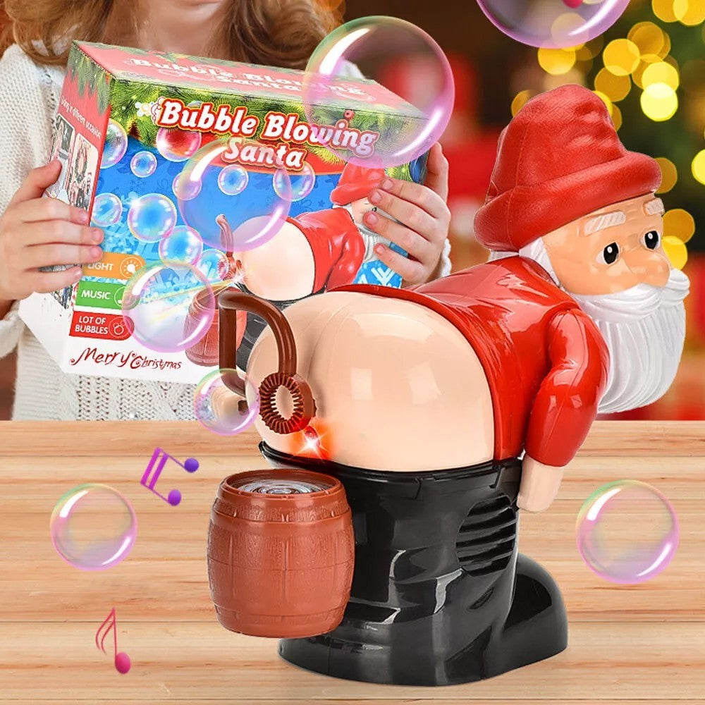 Santa Automatic Bubble Machine  Electric Christmas Funny Fart Bubble Toy For-Kid
