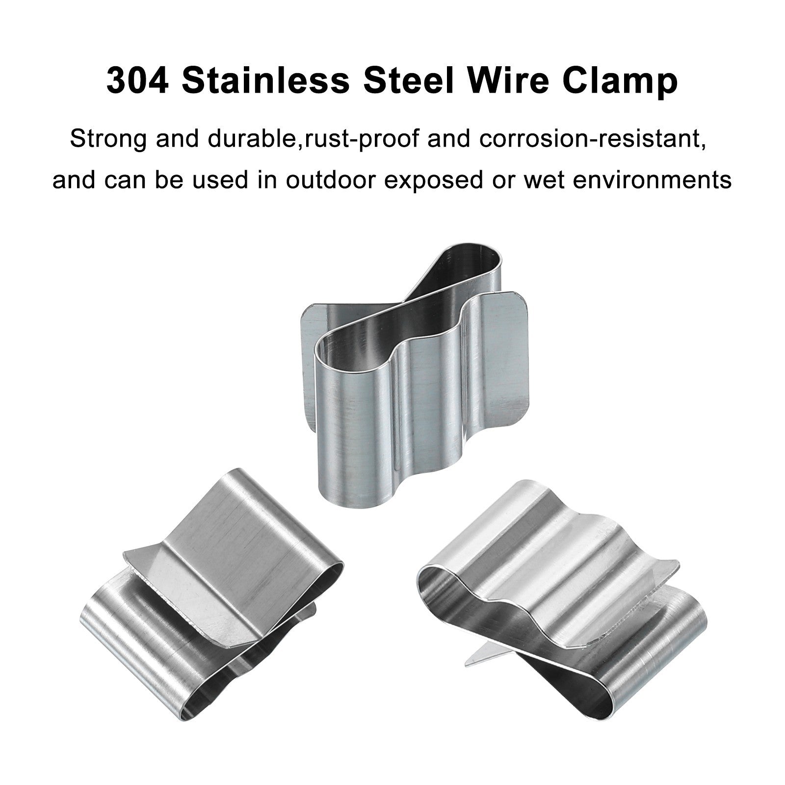 50pcs Trailer Frame Wire Clips 18.8mm Length Stainless Steel Cable Clamps