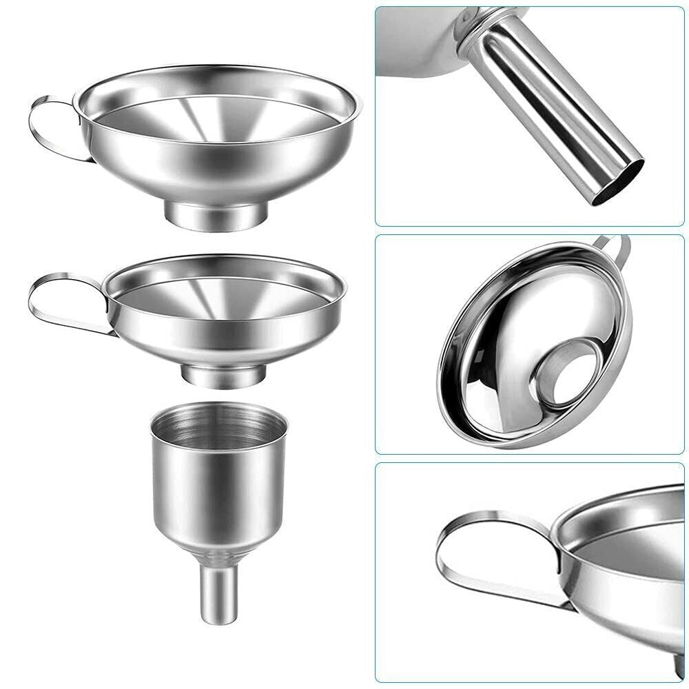 Stainless Steel Funnel Can Lifting Tongs Set Canning Hoppers Filter Jar Lifter