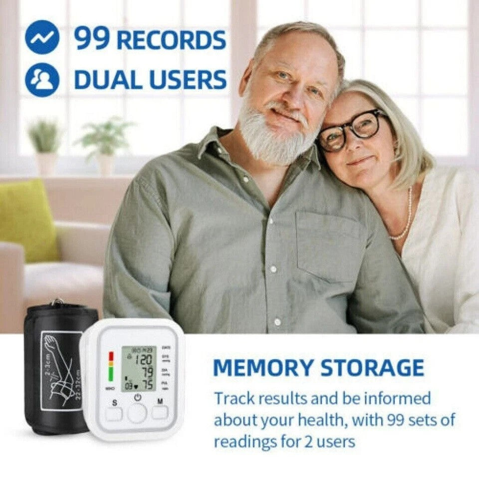 Automatic Digital Arm Blood Pressure Monitor Heart Rate Machine Meter BP Cuff