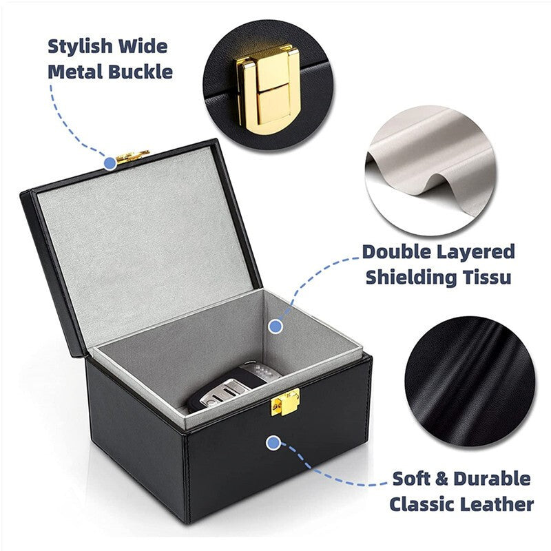 Faraday Box For Car Keys & 2 Pack Faraday Pouch Keyless Signal Blocking RFID Box