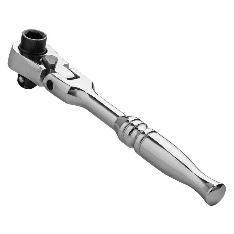 Ratchet Handle Socket Wrench 1/4" Drive 72 Tooth Flexi Head Stubby 115mm Rounded