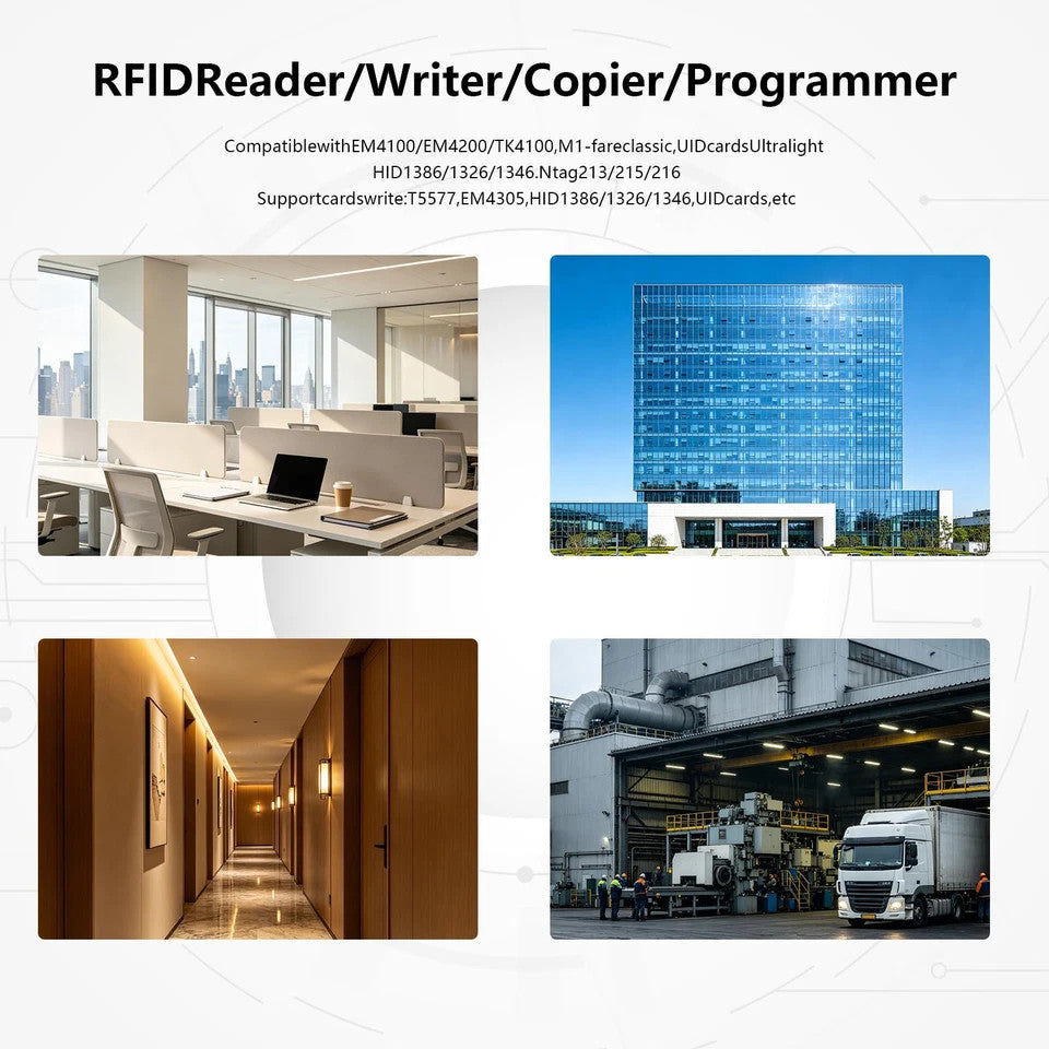 New 10 Frequency RFID/NFC Smart Card Reader Elevator Writer Copier IC ID Sensor