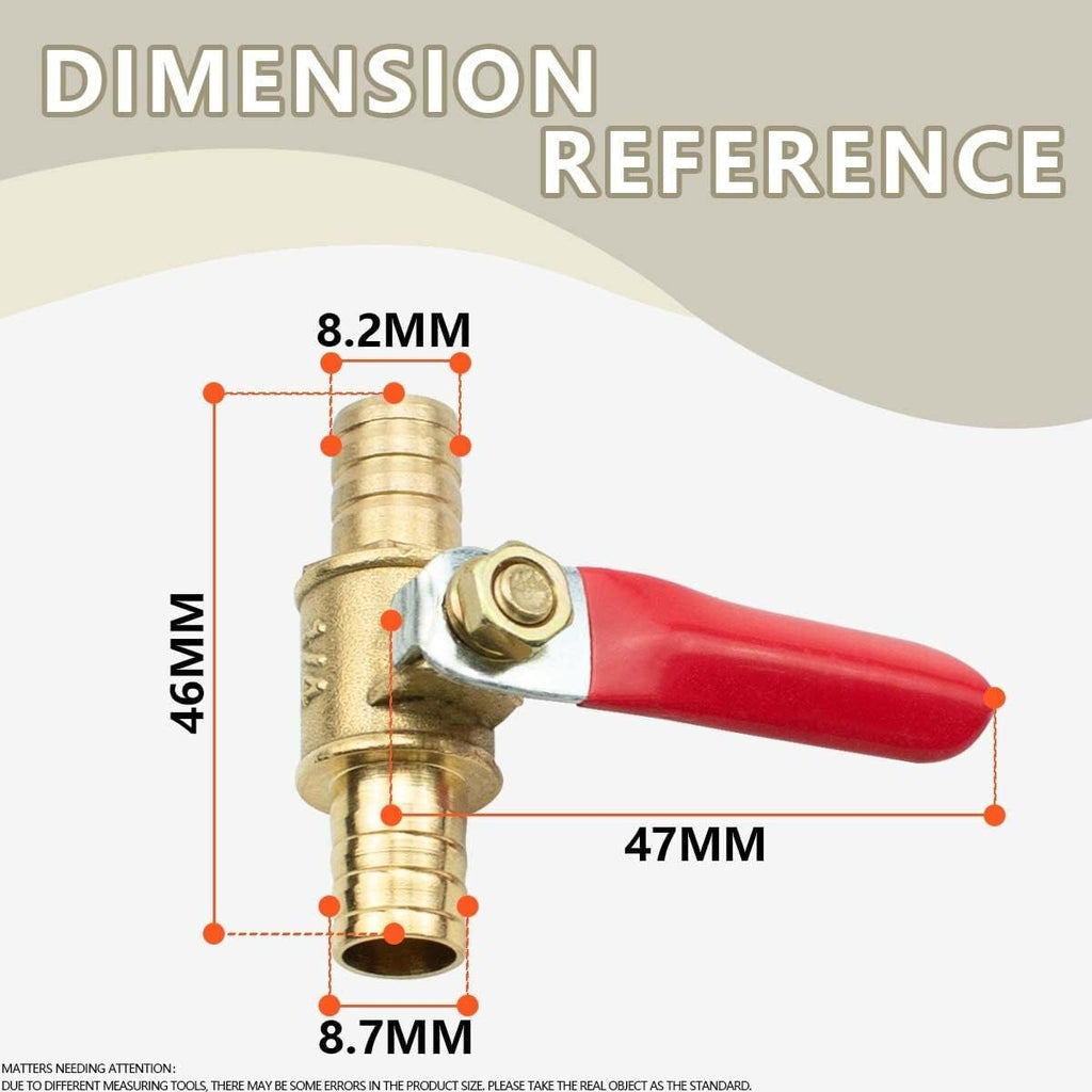 8mm 5/16in Brass Fuel Tap 4 Pack High Sealing Performance Lawn Mower Fuel Valve