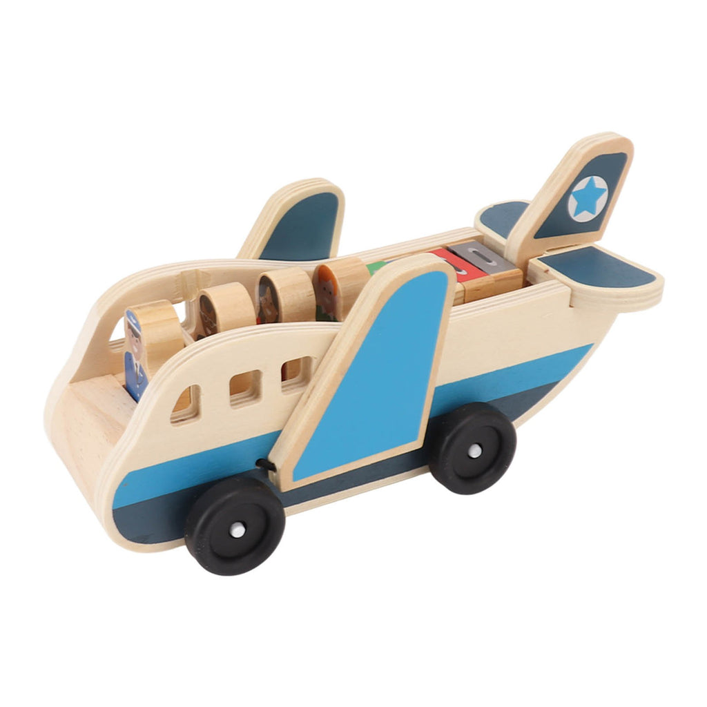 Corrosion Resistant Wooden Plane Toy Set – Suitcase & Building Blocks