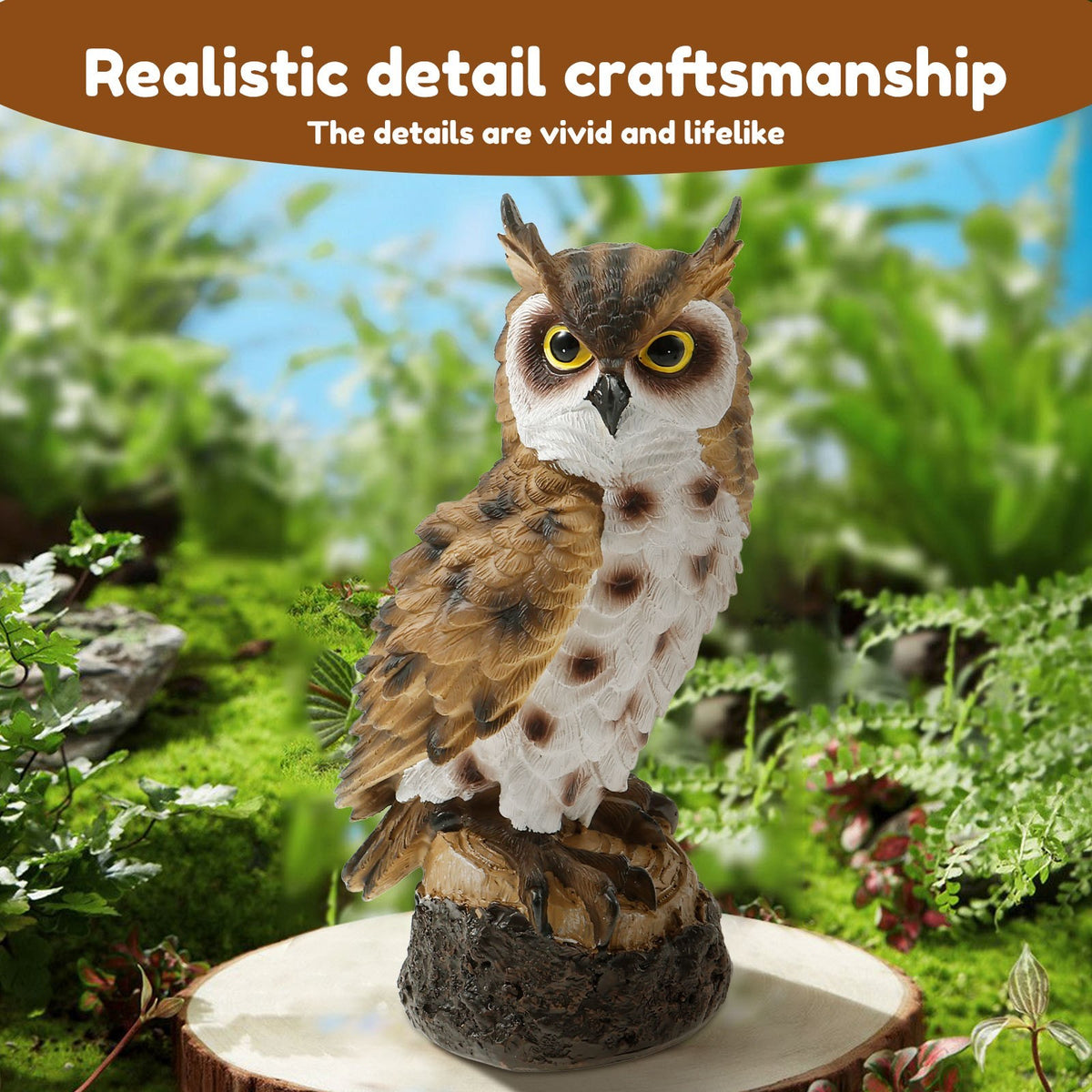 Simulation Owl Ornament Owl Statue Decoration Decoy Birddriver for Garden