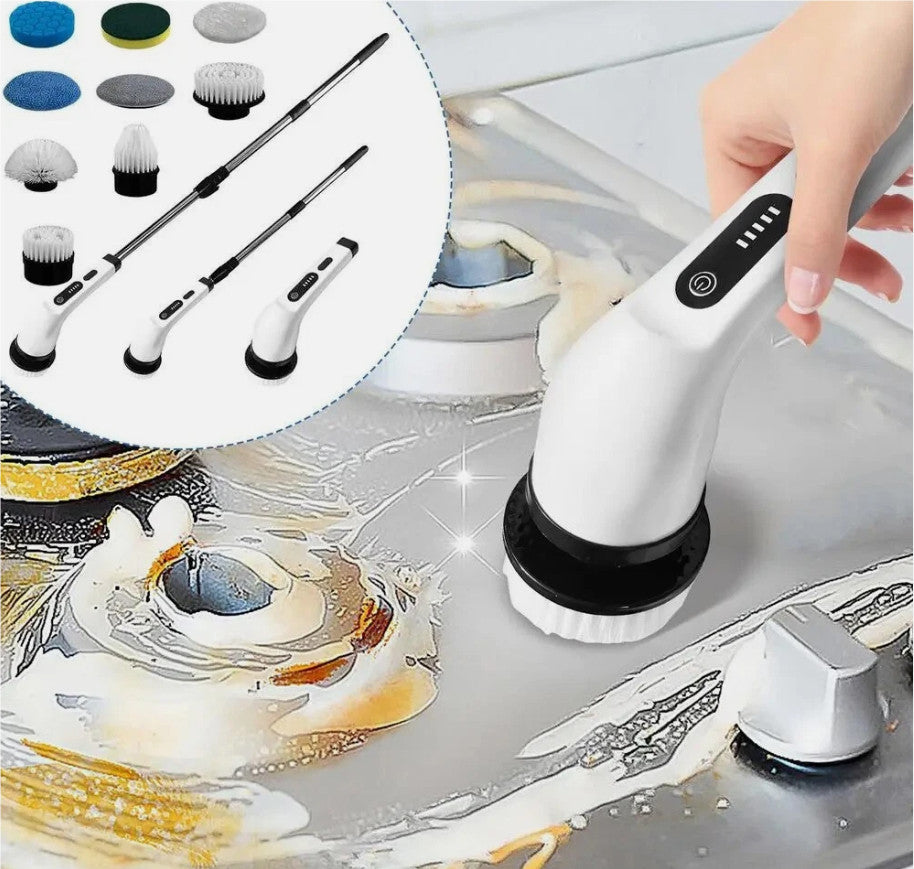 Bathroom Cordless Rotating Cleaning Brush 9IN1 Electric Spin Scrubber