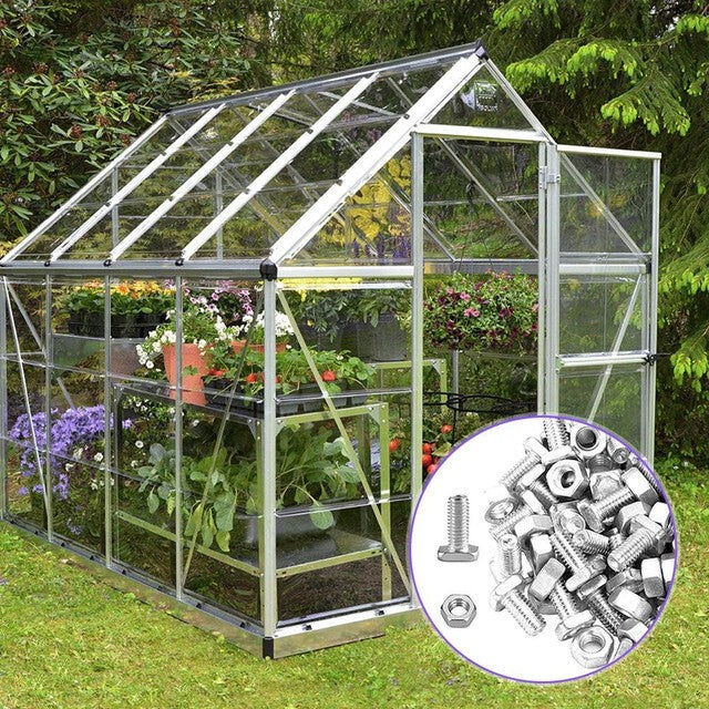 50X Greenhouse Bolts and Nuts Sets Glasshouse Aluminium Nuts & Bolts Square Head