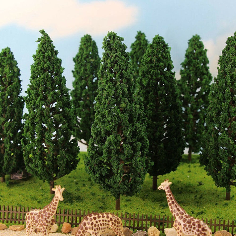 10Packs Model Pine Trees Green Plastic For O G Scale Railway Scenery Layout 15cm