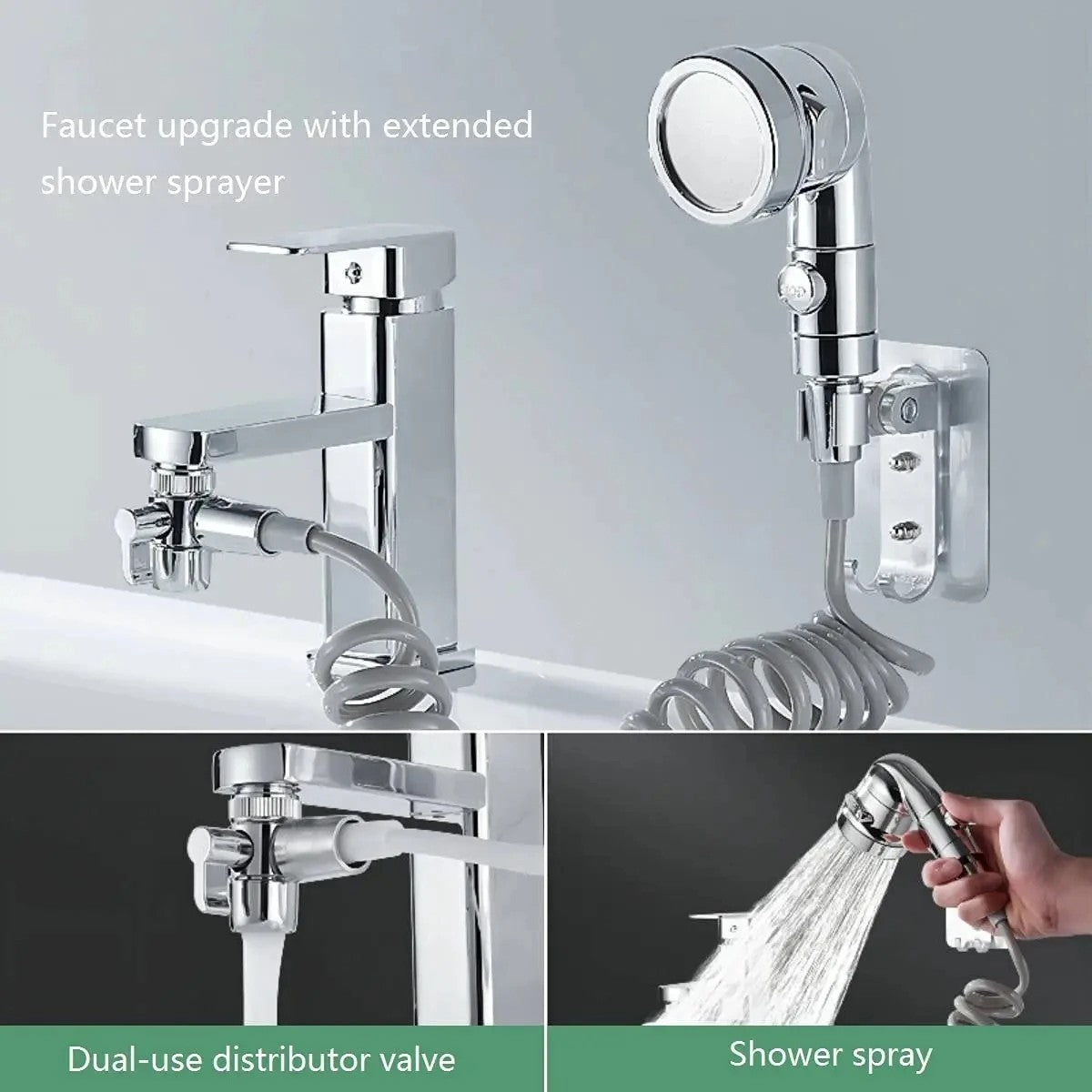 Kitchen Sink Splitter 3-way Diverter Valve Water Tap Connector Faucet Adapter UK