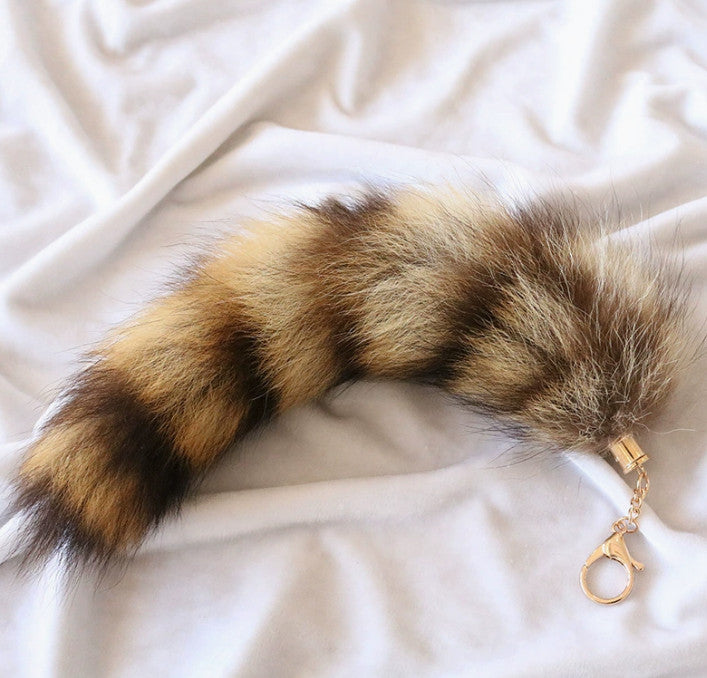 Faux Fur Wolf Tail Cosplay Purse Charms Furry for Anime Children
