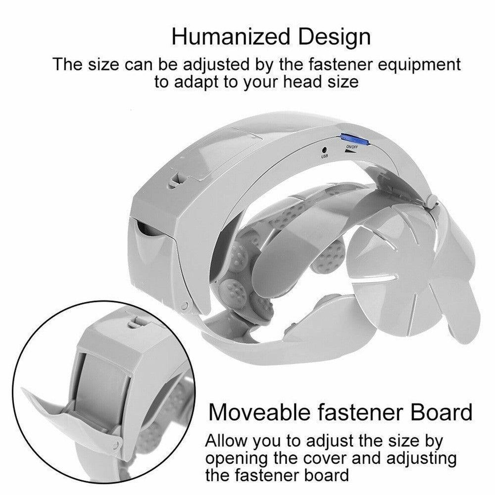 Electric Head Helmet Massager Deep Relax Stress Relief Massage Bett
