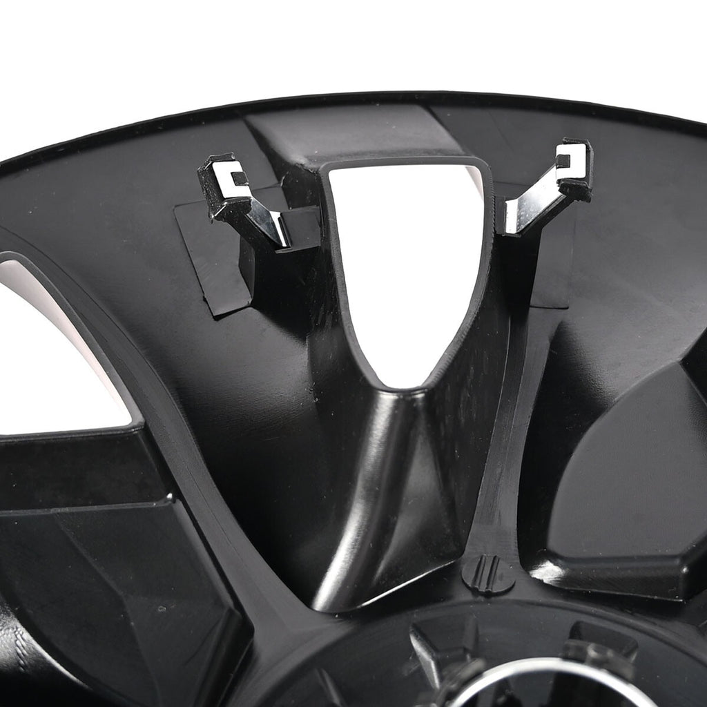 18" Wheel Cover Hubcaps Matte Black 4pcs For Tesla Model 3 2017-23 Silver Logo