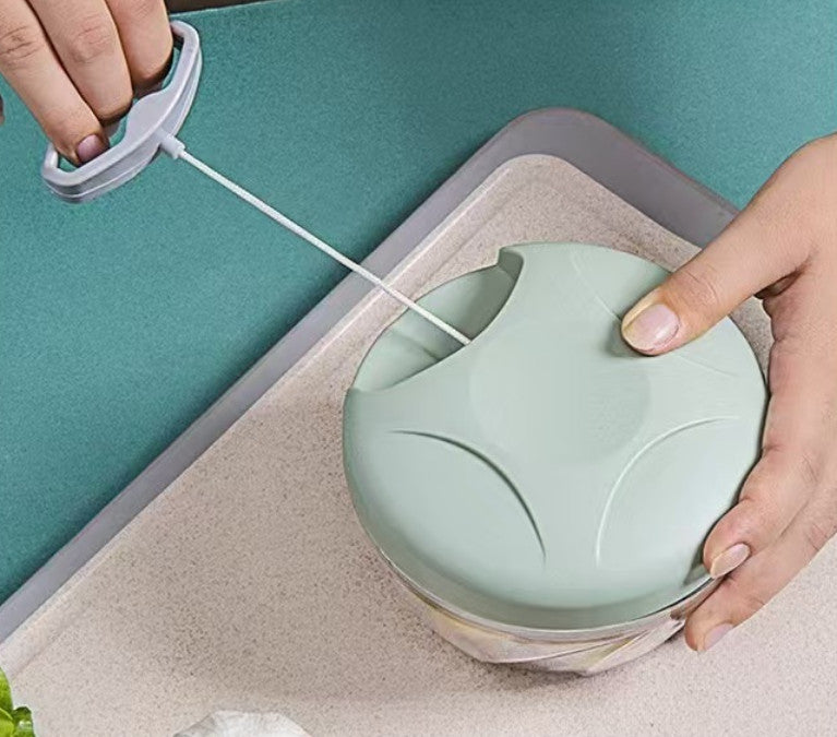 Vegetable Chopper Manual Pull Rope Vegetable Cutter Food Hand Held Dicer Slicer