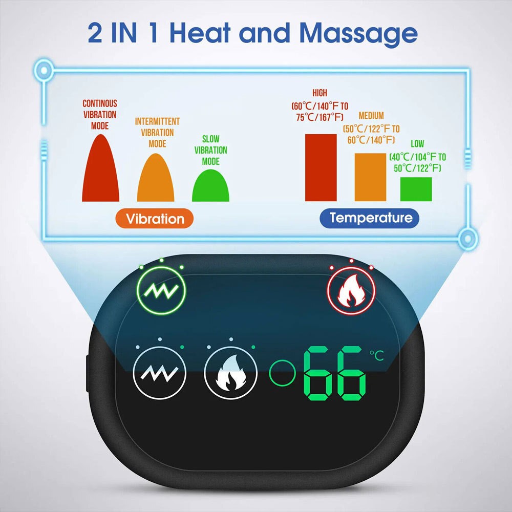 Heated Vibration Shoulder Massager Wrap Rotator Cuff Brace Pain Relief Electric+
