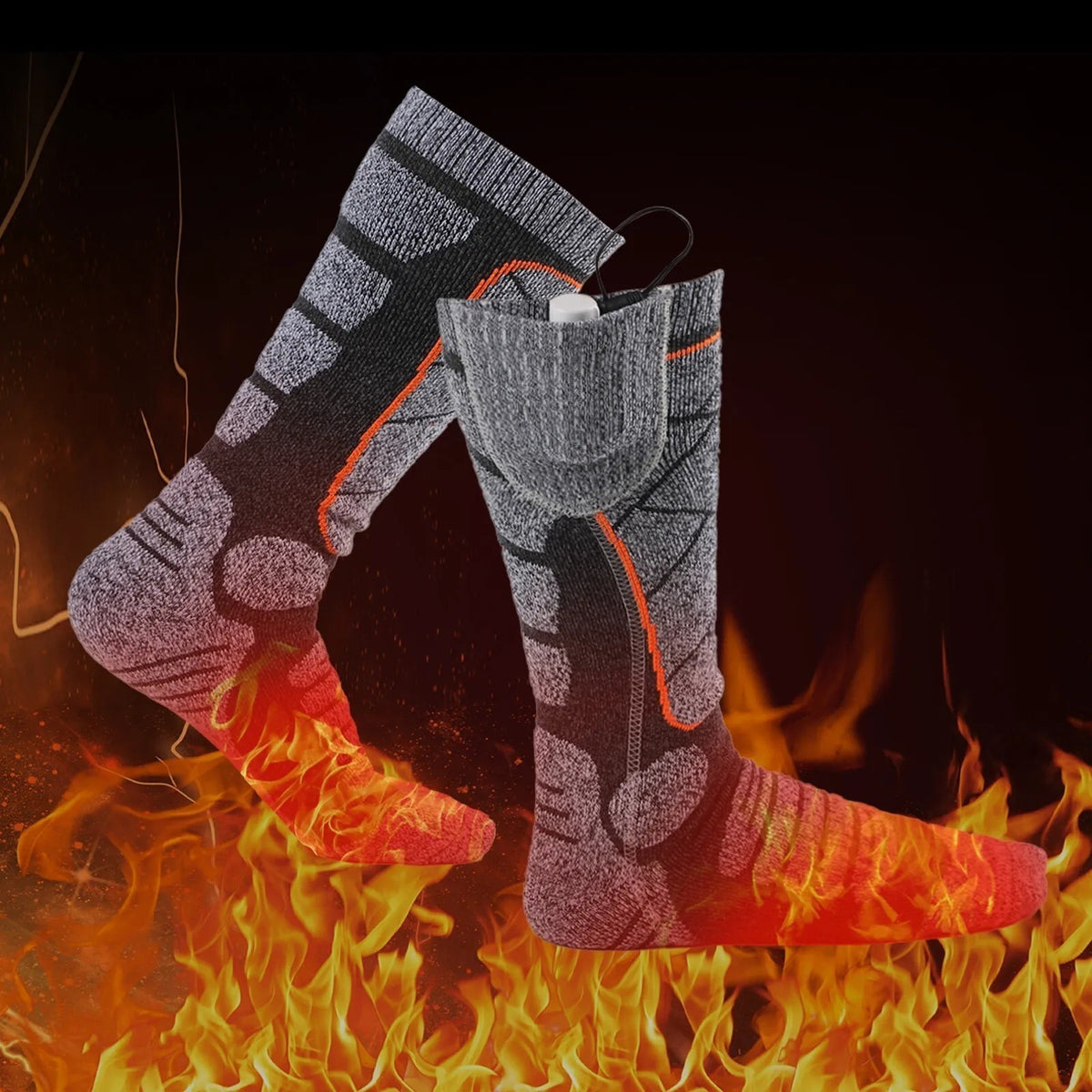 4400mAh Rechargeable Heated Socks for Men Women,Washable Electric Warming Sock