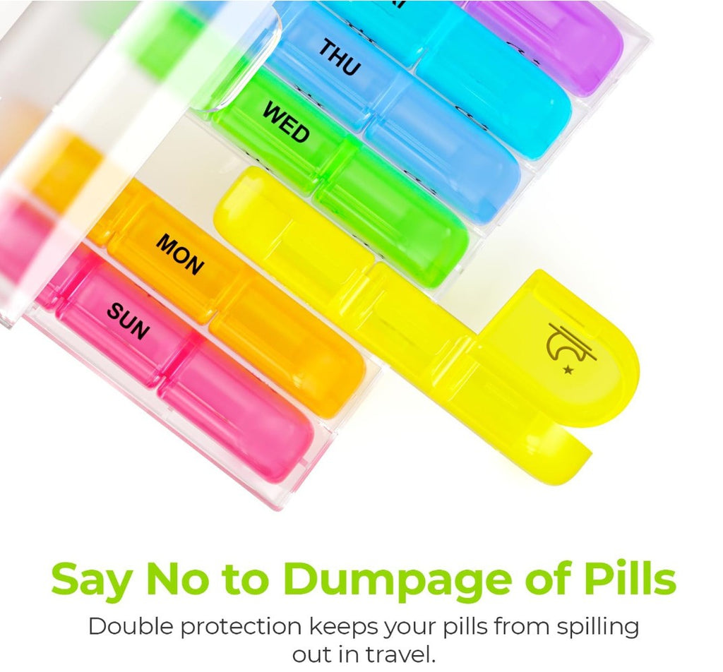 7 Day Pill Box Weekly Dispenser Container Tablet Daily Case Medicine Organizer