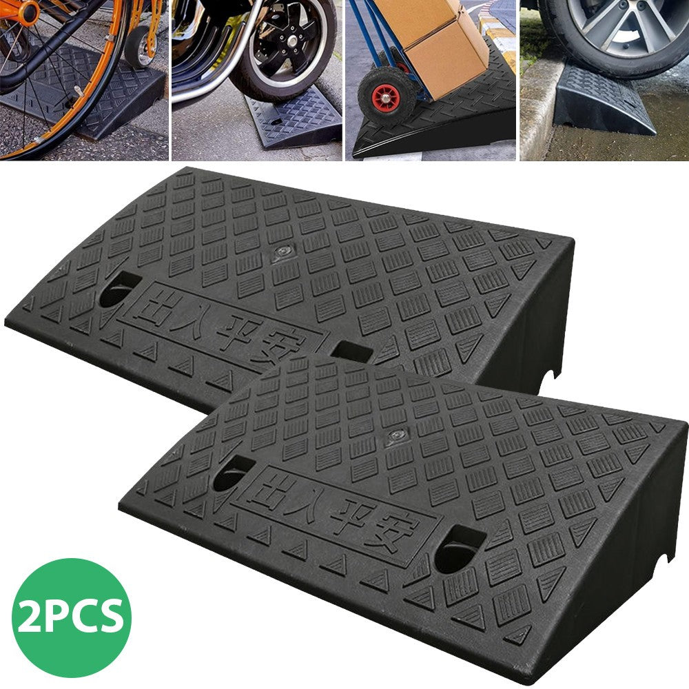 2X 50cm Heavy Duty Rubber Kerb Ramps for HGV Caravans Lorry Car Truck Wheelchair