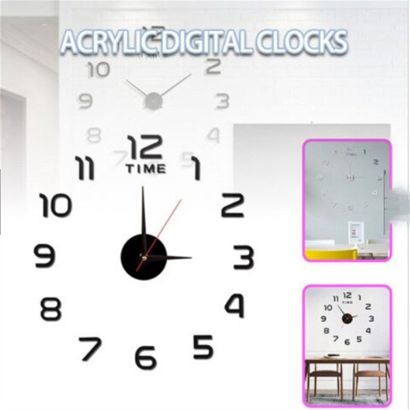 Modern Office Room Home Wall Large Number Sticker DIY Clock Decor Acrylic
