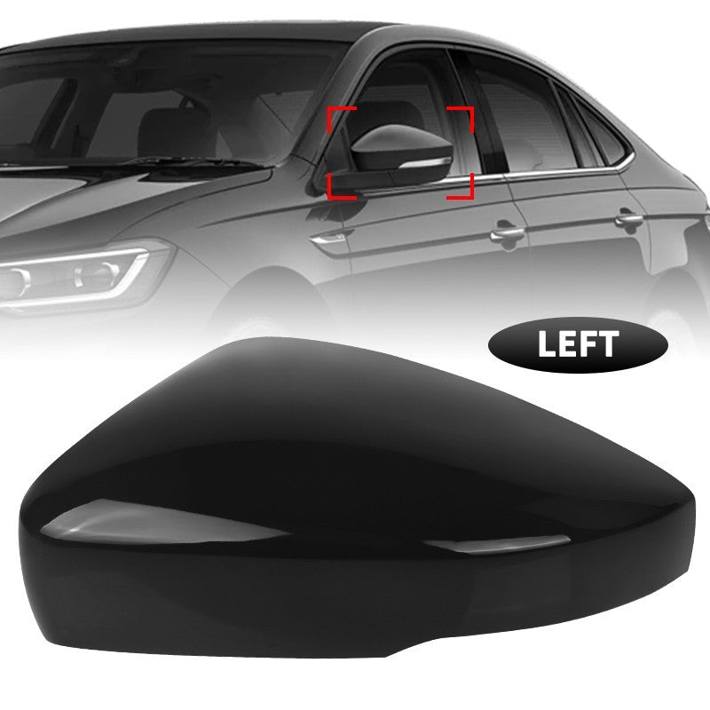 2x Gloss Black Wing Door Mirror Cover Cap Left+Right For VW Polo MK5 6R 2009-18