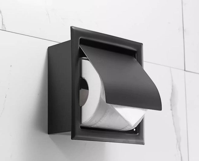 Stainless Steel Concealed Wall Mounted Toilet Roll Holder Tissue Paper Box