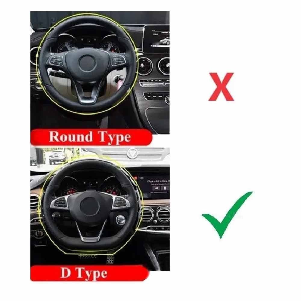 Mercedes AMG Logo Steering Wheel D Shape Interior Mark Badge Emblem 2015 - 2018