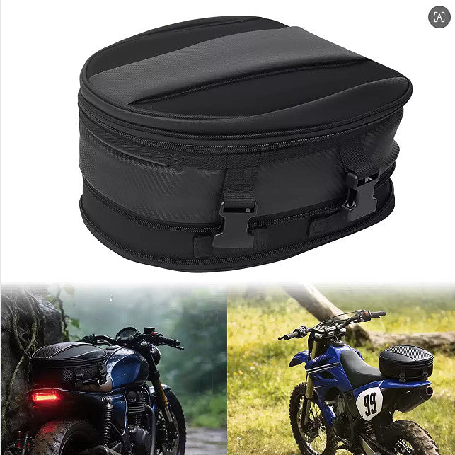Motorcycle Tail Bag Waterproof Luggage Seat Bag Motorbike Saddle Bag Black UK