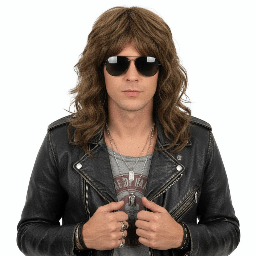 Punk Men Wig Retro Cosplay Wigs Male Wavy Wigs Short Curly Wigs Synthetic Hair