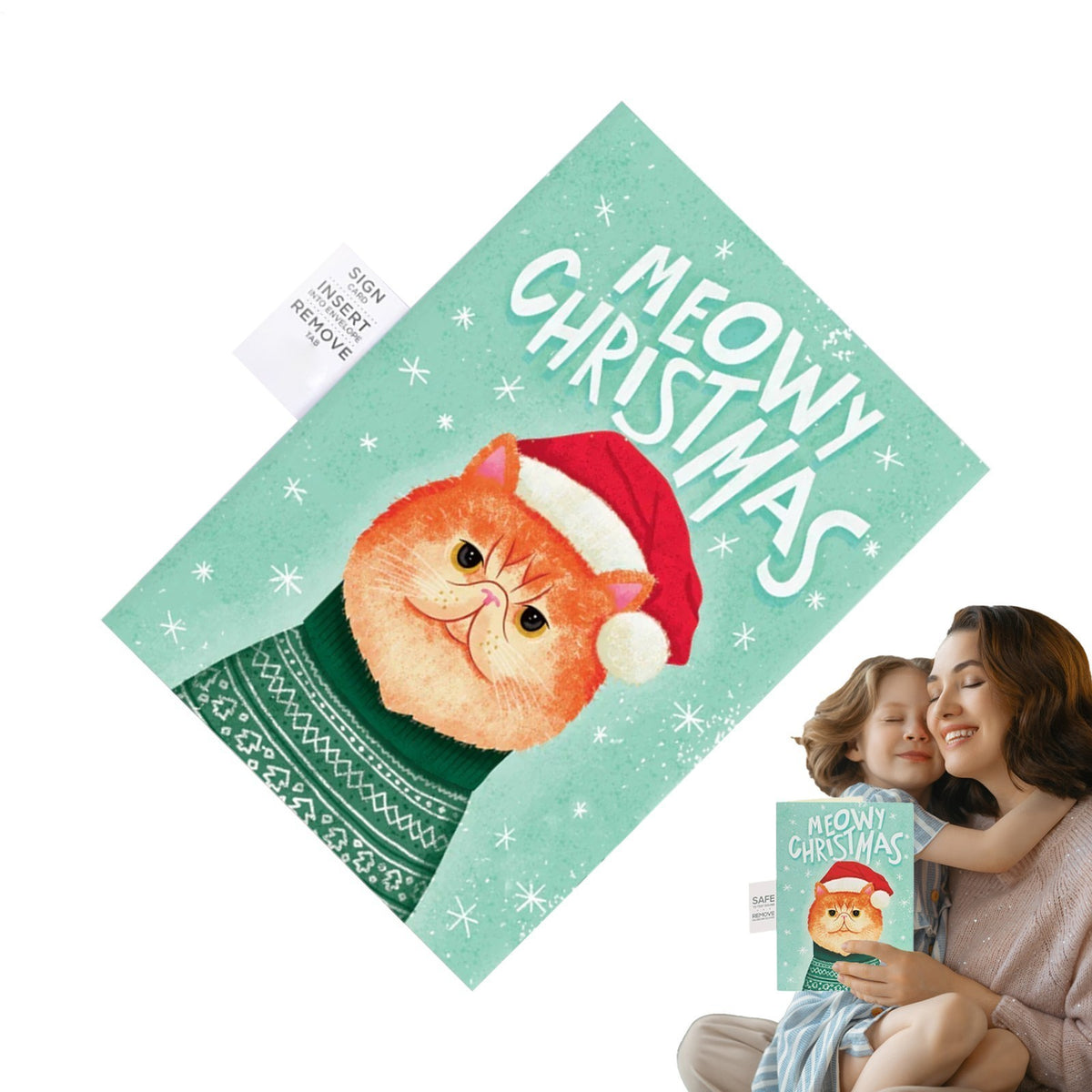 Endless Meowy Christmas With Glitter Endless Meow Christmas Voice Greeting Card