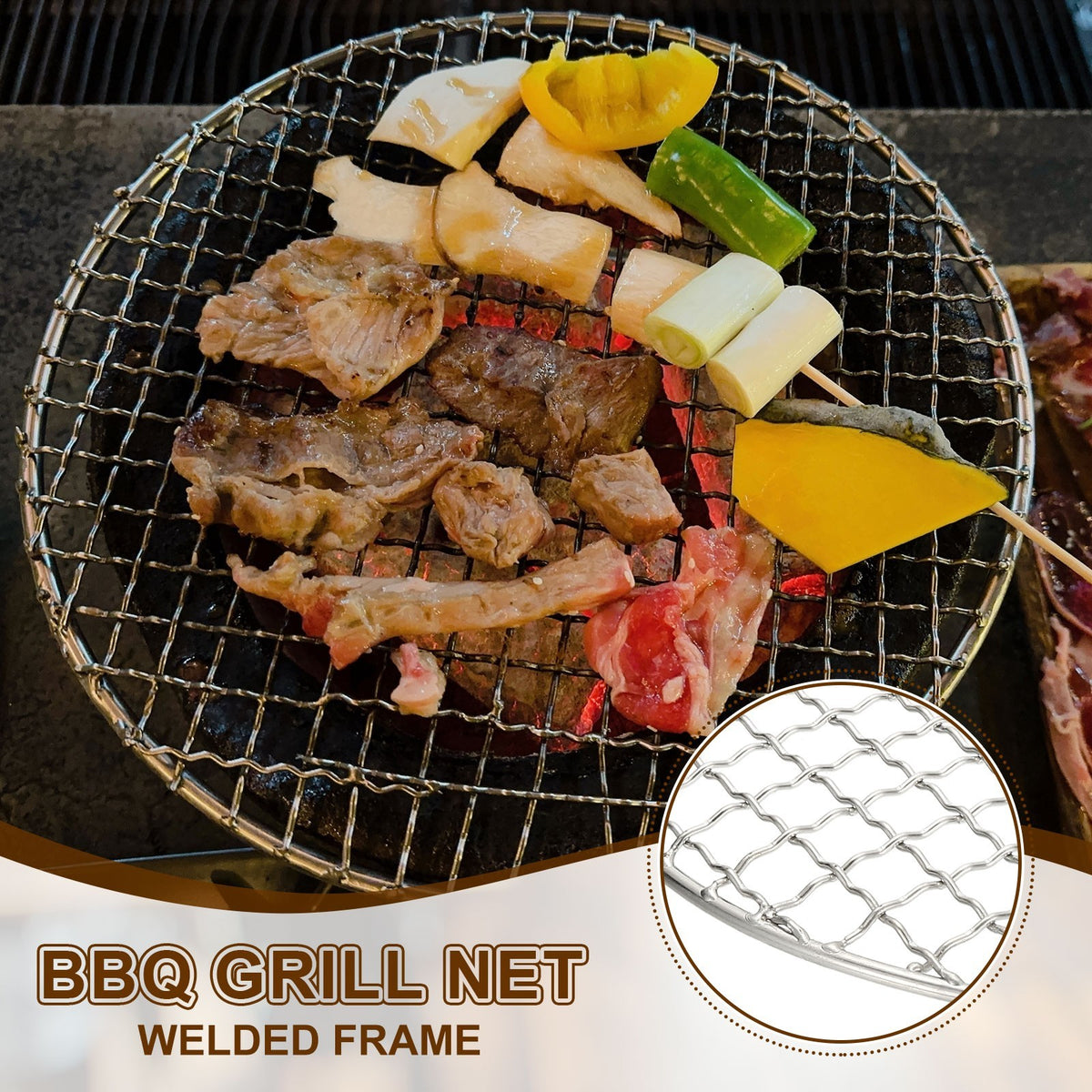 6.5 Inch Round Cooking Rack, Stainless Steel BBQ Grill Baking Rack with Legs